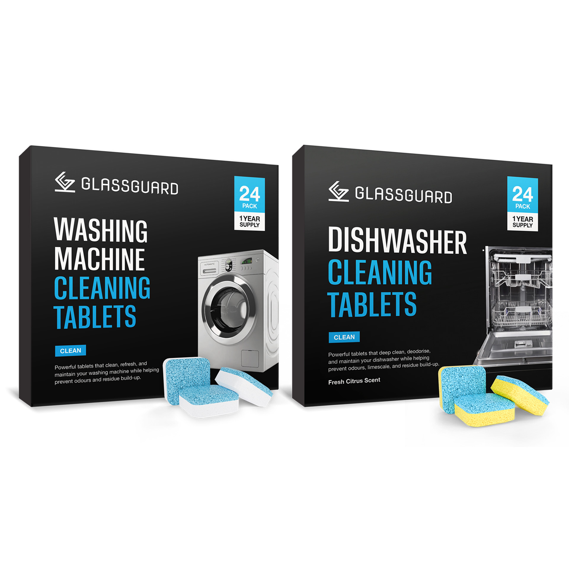 GLASSGUARD® Washing Machine & Dishwasher Cleaning Tablet Bundle image