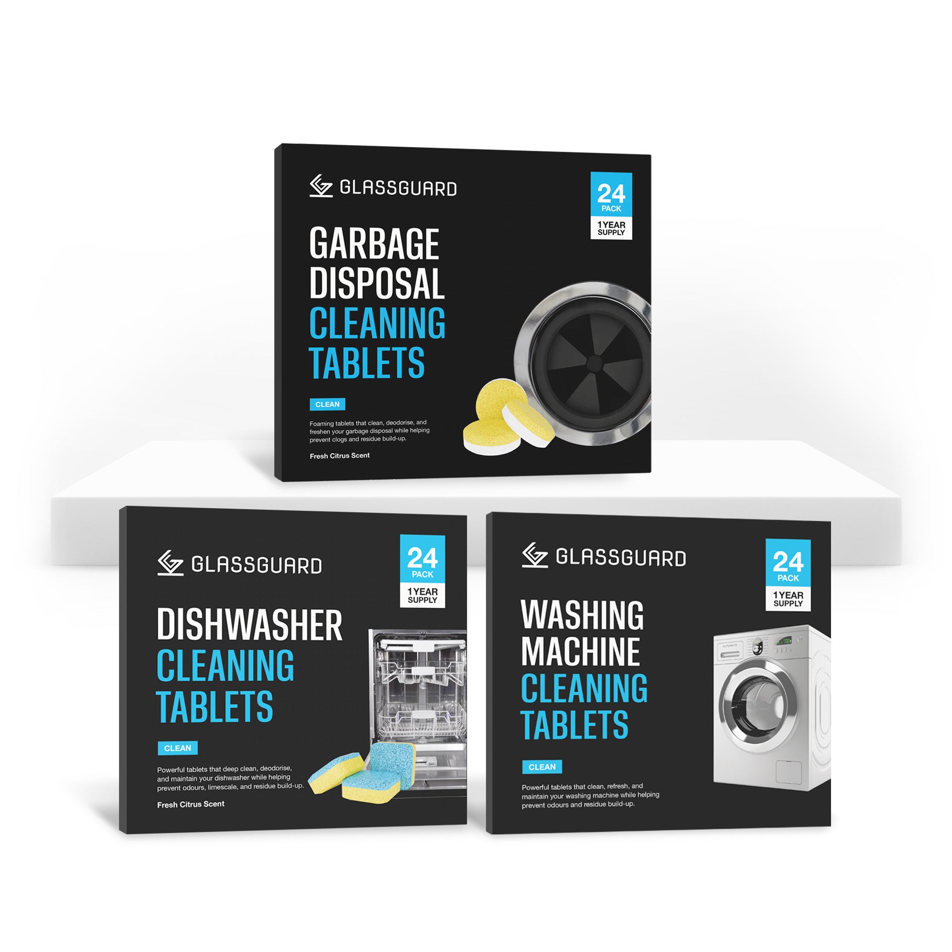 GLASSGUARD® Home Appliance Cleaning Tablets Bundle